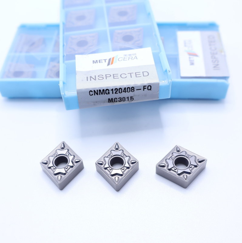 HRA92.5 Sertlik CNMG120408-FQ Dış Döner CNC Döner Makine Girdiler Sınıf MC3015 Kaplamadan Sermet Girdi