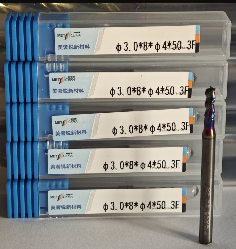 MAE PLUS Üç Flüt Karbür Son Mühürü Demiri olmayan Metal İşleme 3mm,Φ3.0x8x4Dx50mm