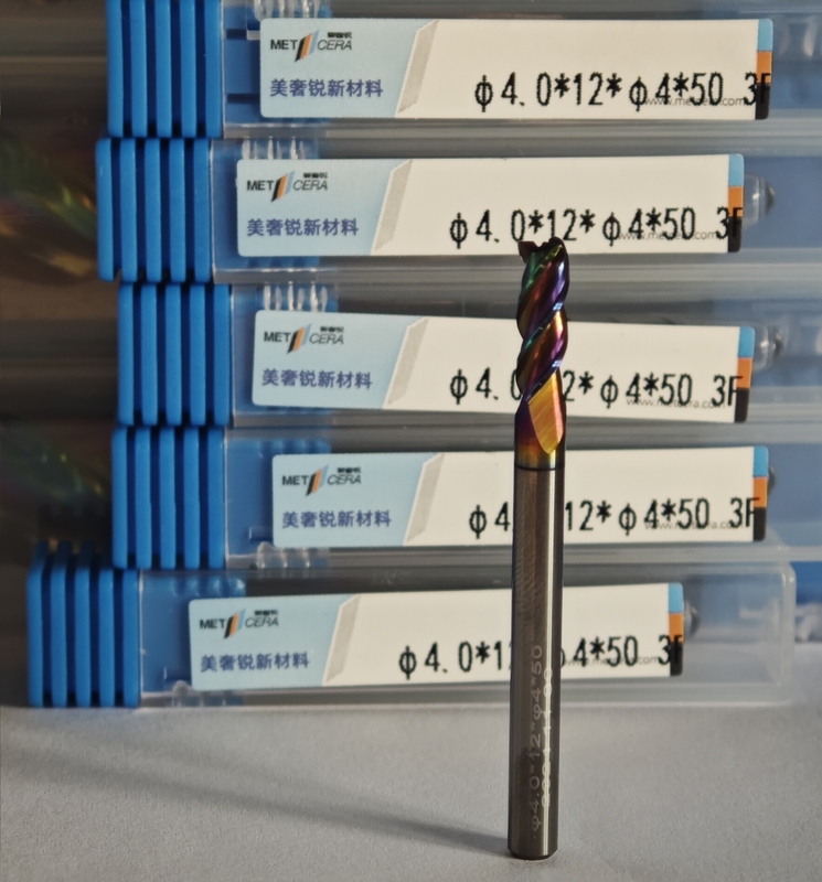 MAE PLUS 4mm Diameter Solid Carbide End Mill For Nonferrous Metal Machining Φ4.0x12x4Dx50mm