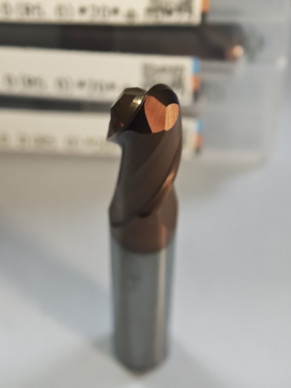 MPB2 Katı Karbid Topu Burun Son Mill 2 Flüt R0.5-10, 10mm, Φ10.0(R5.0) x20x10Dx75mm