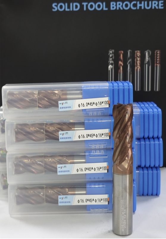MPE4 φ16.0 x 45x φ16 x 100mm Katı Karbid Dökme Kesicisi 4 Flüt Düz Son Dökme CNC Dökme Kesicisi