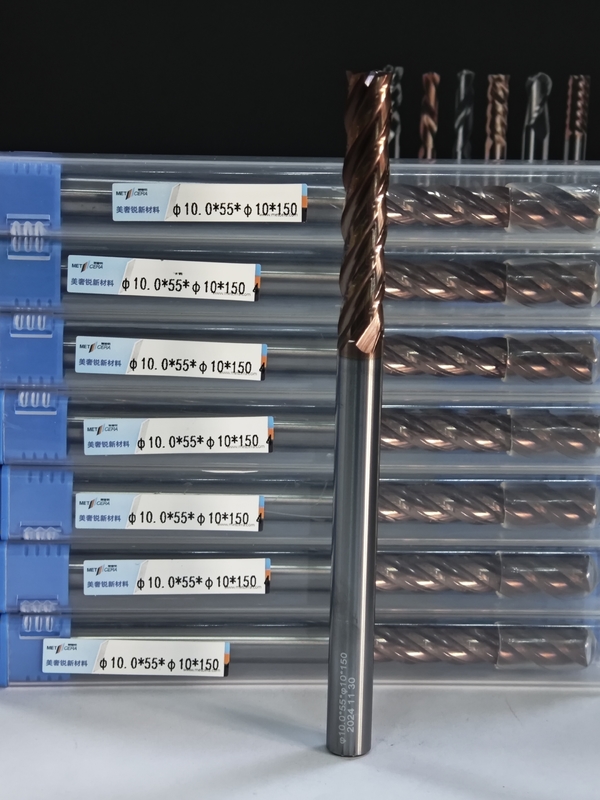 MPE4 Süper Uzun Flüt Katı Karbüt Uzun Dökme Kesicisi HRC55-HRC60 Sertlik 4 Flüt Uzun Son Dökme Mühürü φ10.0 x 55 x φ10 x 150mm