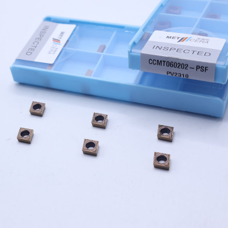 CCMT060202 PVD kaplamalı CNC makine makinesinin çelik, düşük alaşımlı işleme için yarı bitmiş çöp kırıcı için endekslenebilir cermet dönüştürme yerleştirmesi
