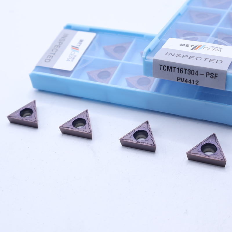 CNC Blade TCMT16T304 Tungsten Karbid Eklemeleri TCMT 32.51 1/2 Dönüştürme Aracı için, PVD Kaplı, Bitirme Çip Kırıcı, Kırmızı Mor Renkli