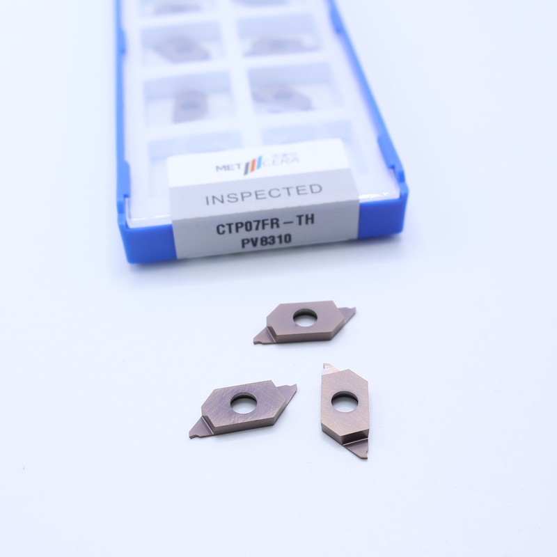 Paslanmaz Çelik İş Parçası PVD Kaplı CNC Karbid Ekleme Kesme Ayrımcılığı İçin İndekslenebilir Eklemler CTP07FR-TH