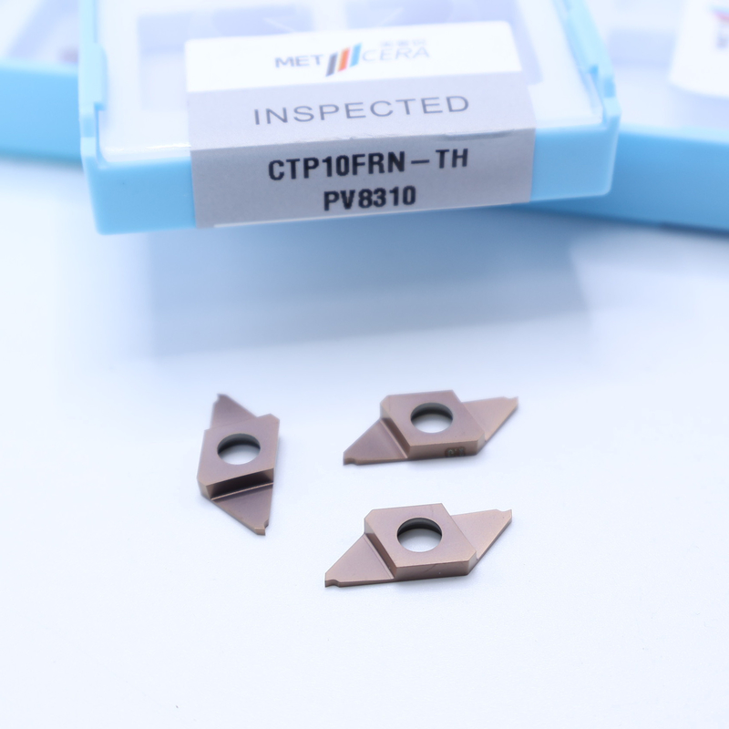 CTP10FRN-TH CNC Karbid Ekleme Kesme İçin PVD Kaplama Ayrım Açma İndekslenebilir Eklemler Doğru Kesme HV4200 Sertliği CTP