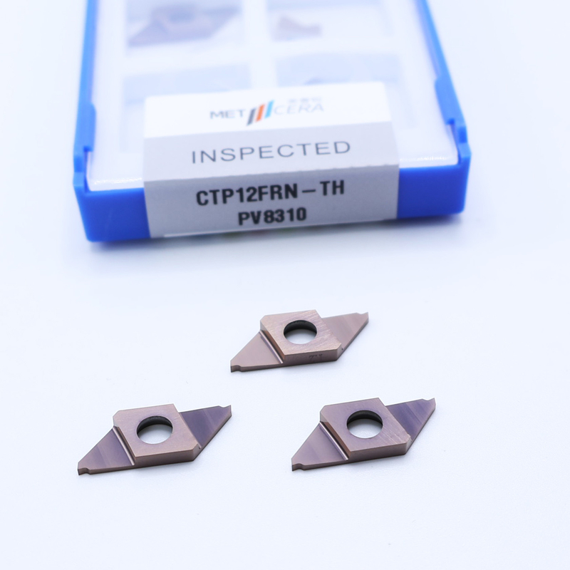 Bronz kaplamalı CTP12FRN-TH CNC Karbüt Ekleme, Kesme PVD Kaplamalı Bölme, İndekslenebilir Eklemler