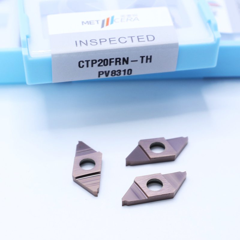 Yüksek Sertlik Bronz Karbid İçeği Kesmek İçin CTP PVD Kaplama Ayrım Açık İndekslenebilir İçeği Sağ Kesme CTP20FRN-TH