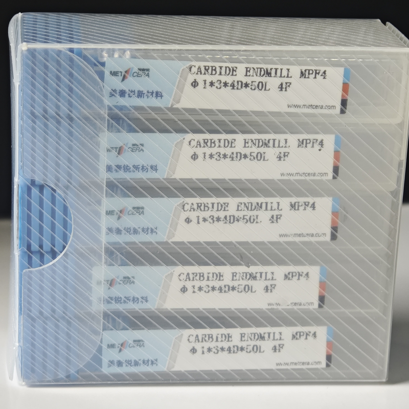 MPF4 Katı Karbid 4 Flütler Karbon Çelik Kesmek için 1mm Düz Son Mill Φ1x3x4Dx50mm