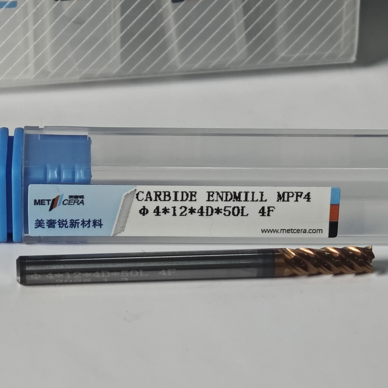 4mm MPF4 Evrensel 4 Flüt Karbon Çelik Φ4x12x4Dx50mm kuru ıslak işleme için düz uçlu değirmen