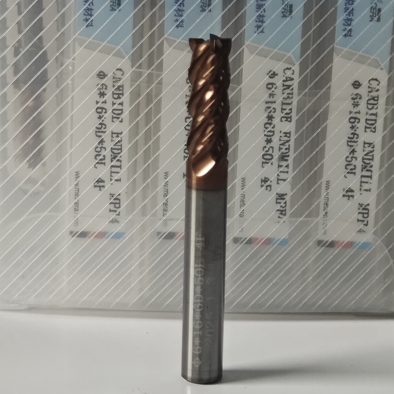 MPF4 Katı Karbid 6mm Evrensel 4 Flüt Flat End Mill 6x16x6Dx50mm Karbonlu Çelik ve Düşük Karbonlu Alaşımlı Çelik Kesmek için