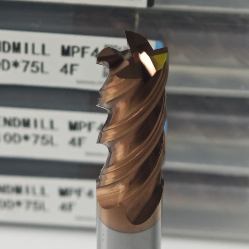 MPF4 Universal 4 Flütler Düz Son Mill 10mm Φ10x25x10Dx75mm HRC55-60 Sertliği İçin Düşük Karbonlu Alaşımlı Çelik Kesmek İçin