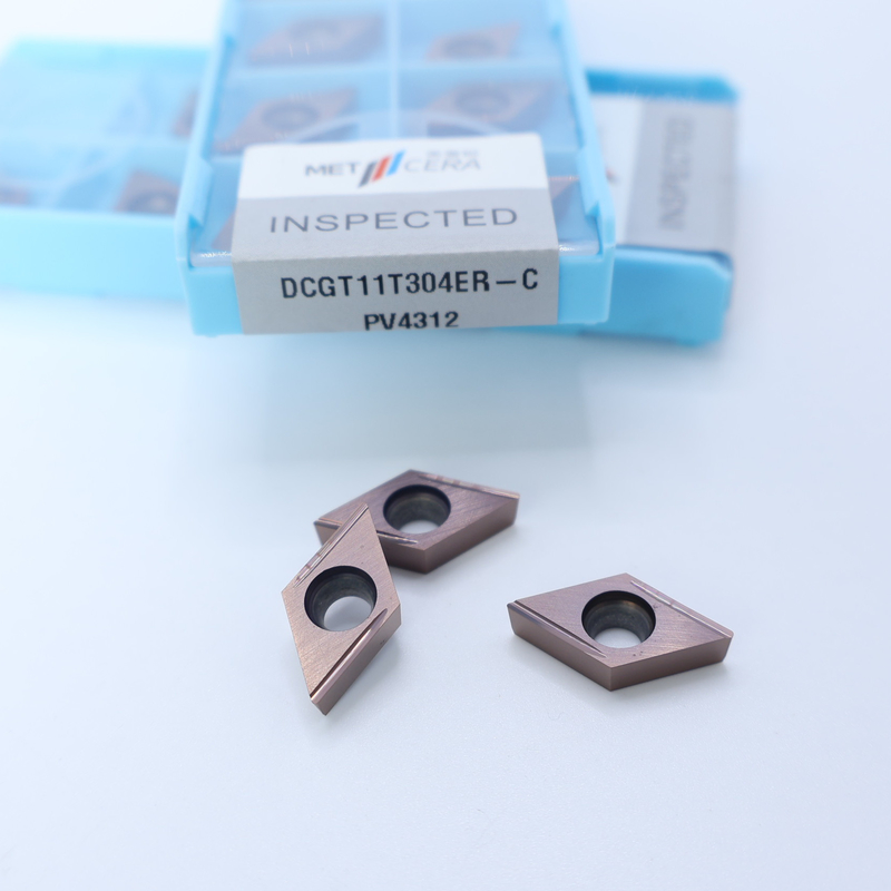 MF412/PV4312 Kaliteli Gümüş / Bronz DCGT07 DCGT11 C Finish Chip Breaker ile Karbid CNC Dönüştürme Girişleri