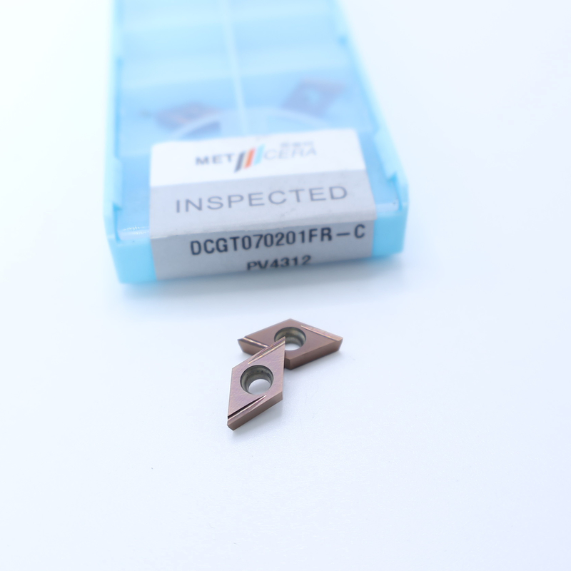 MF412/PV4312 Kaliteli Gümüş / Bronz DCGT07 DCGT11 C Finish Chip Breaker ile Karbid CNC Dönüştürme Girişleri