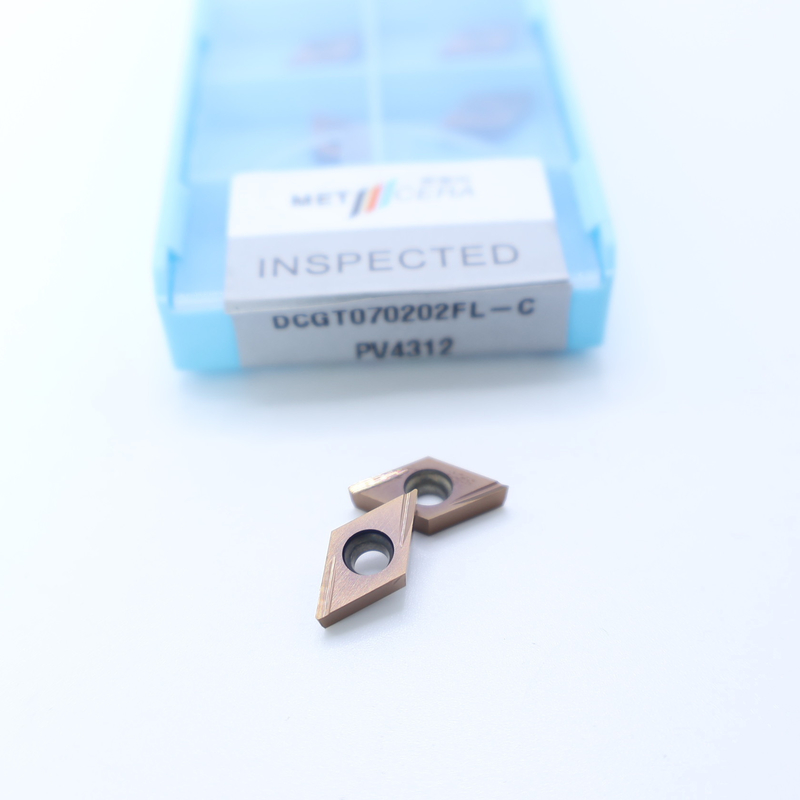 MF412/PV4312 Kaliteli Gümüş / Bronz DCGT07 DCGT11 C Finish Chip Breaker ile Karbid CNC Dönüştürme Girişleri