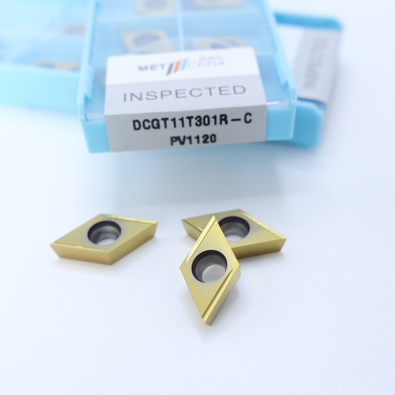 Cermet CNC Dönüştürme Eklemeleri DCGT07 DCGT11 C Bitirme Çip Kırıcı Metal Malzeme Yüksek aşınma direnci Avantajı
