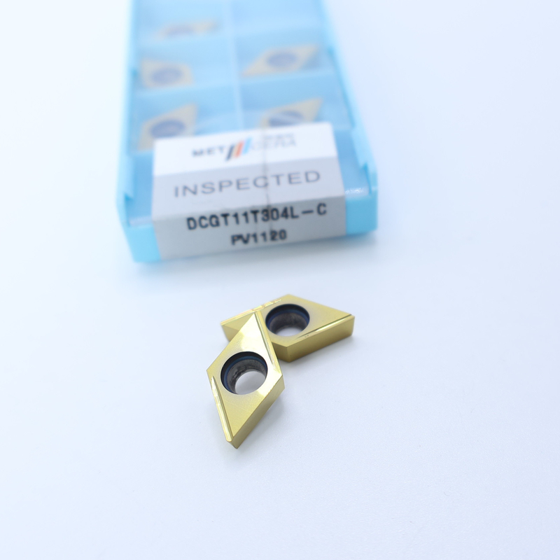 Cermet CNC Dönüştürme Eklemeleri DCGT07 DCGT11 C Bitirme Çip Kırıcı Metal Malzeme Yüksek aşınma direnci Avantajı