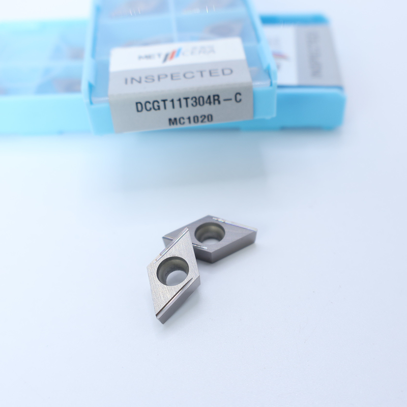 Cermet CNC Dönüştürme Eklemeleri DCGT07 DCGT11 C Bitirme Çip Kırıcı Metal Malzeme Yüksek aşınma direnci Avantajı
