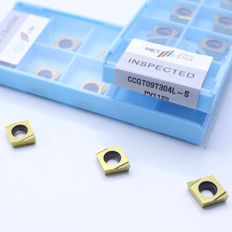 Metal Malzeme Yüksek Kullanım Direnci Avantajı Cermet CNC Dönüştürme Girişleri CCGT03 CCGT06 CCGT09 S Finish Chip Breaker ile