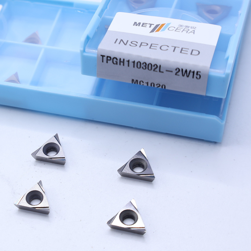 TiCN Cermet CNC Dönüştürme 2W15 Keskin Bitirme Çip Kırıcı Metal Malzeme Yüksek Kullanım Direnci Avantajı ile TPGH1103 Ekler