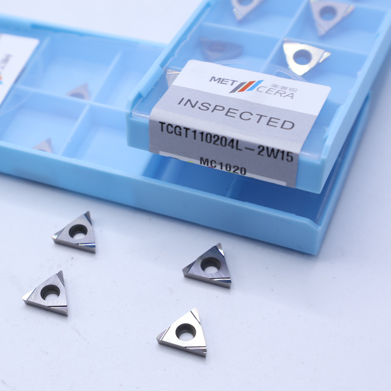 Dış Dönüştürme Cermet CNC TCGT11 TCGT1102 Çelik Metal Alaşım İşleme için 2W15 Keskin Bitirme Çip Kırıcı ile Ekler