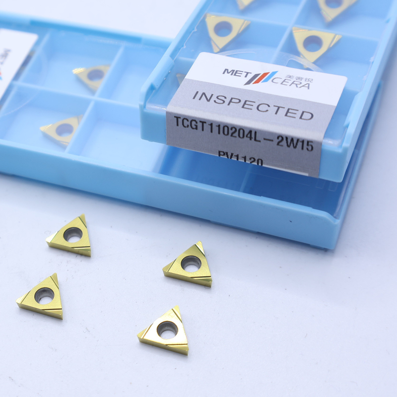 Dış Dönüştürme Cermet CNC TCGT11 TCGT1102 Çelik Metal Alaşım İşleme için 2W15 Keskin Bitirme Çip Kırıcı ile Ekler