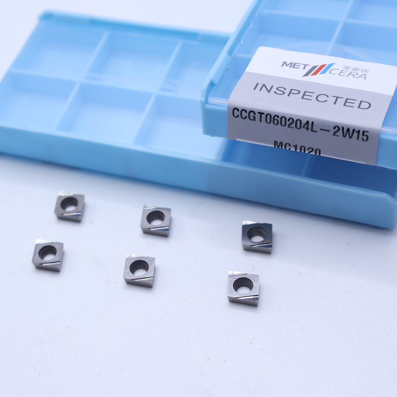 Çelik / Metal / Alaşım İşleme için 2W15 Keskin Bitirme Çip Kırıcı ile Sermet CNC Dönüştürme Girişleri CCGT06