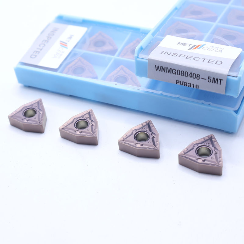 WNMG08 PVD Kaplamalı Karbür Torna Ucu, Çelik ve Alaşımlı Çelik İçin 5MT Talaş Kırıcı ile