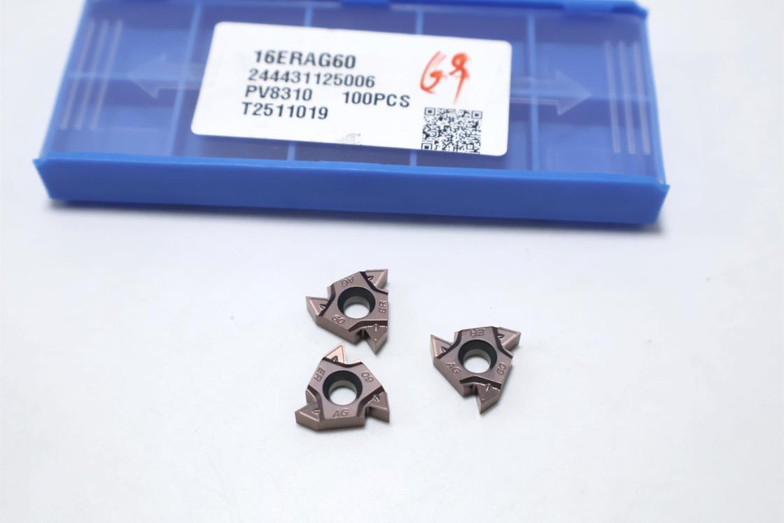 55DEG Dıştan Takmalı Uçlu Karbür Uç Yüksek Mukavemetli Diş Açma Uçları Kısmi Profil PVD Kaplamalı 16ERAG55 16ERAG60