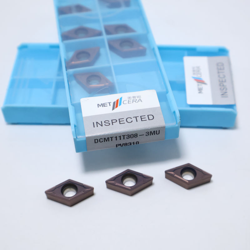 DCMT07 DCMT11T3 55° Elmas Uçlu Çelik, Paslanmaz Çelik İçin Döndürme Uçları, 3MU talaş kırıcıda Pozitif Uç