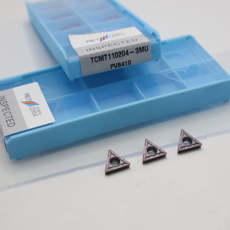 Kaplamalı Karbür Torna Ucu TCMT09 TCMT11 TCMT16 Pozitif CNC Ucu 3MU Yarı-finisaj talaş kırıcı ile