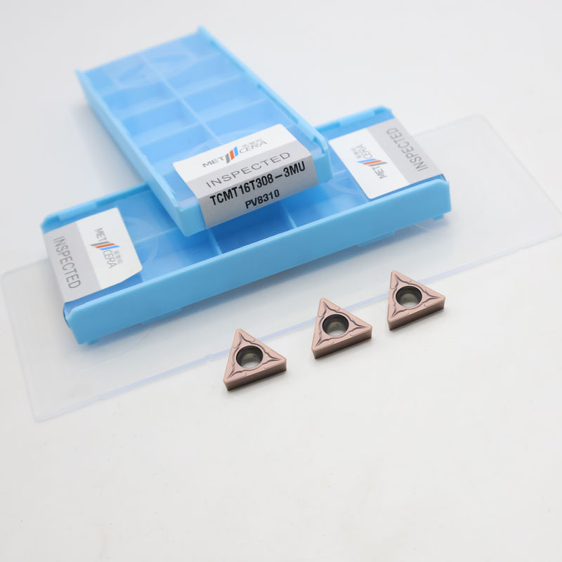 Kaplamalı Karbür Torna Ucu TCMT09 TCMT11 TCMT16 Pozitif CNC Ucu 3MU Yarı-finisaj talaş kırıcı ile